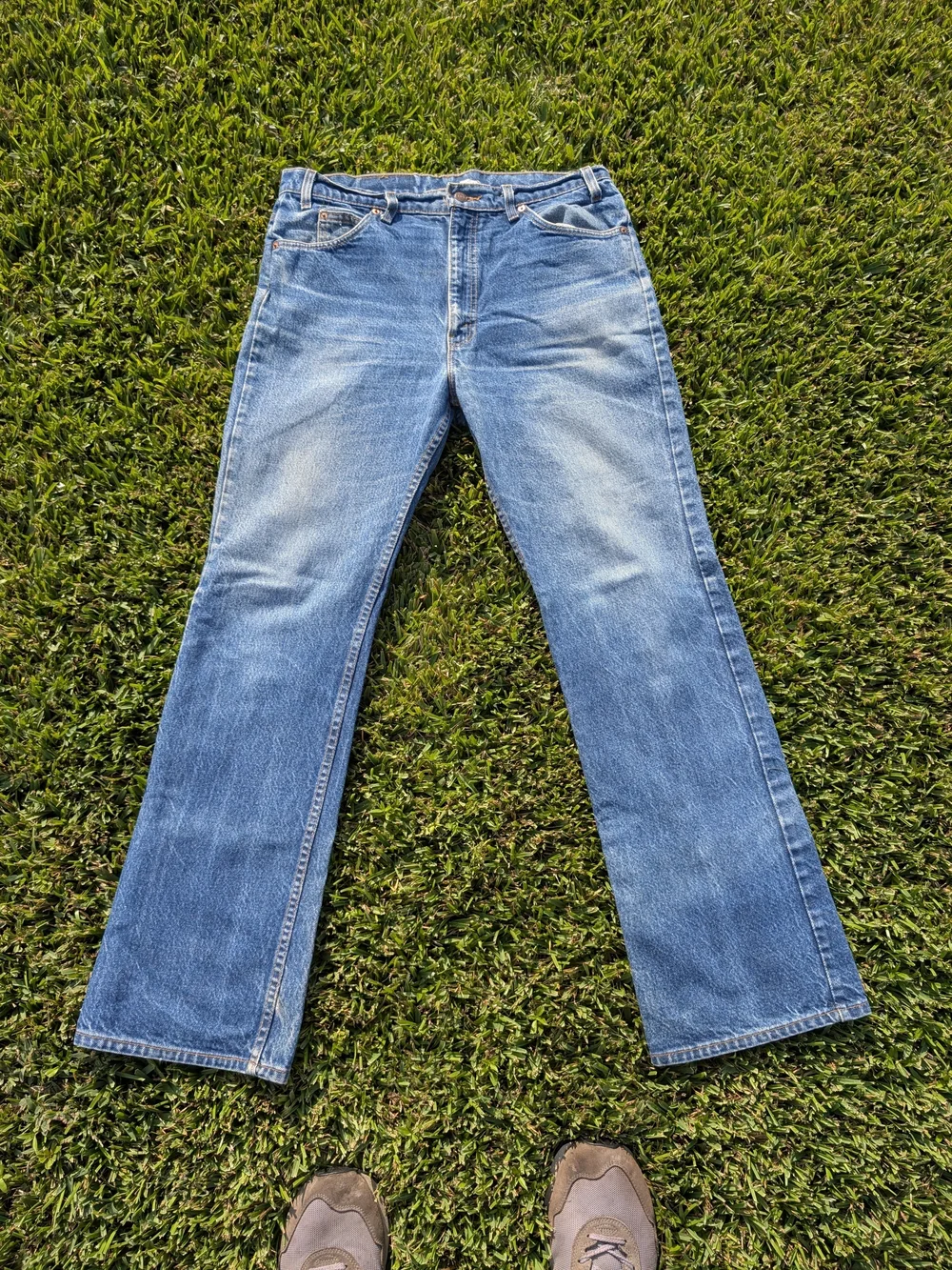 Levi's 517 Orange Tab Bootcut Jeans Size 36x33 Vintage Made in USA Blue Denim